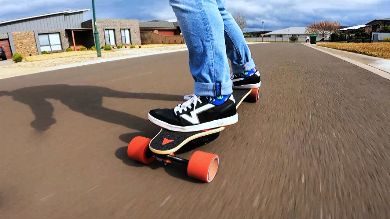 e-skateboard riding outside