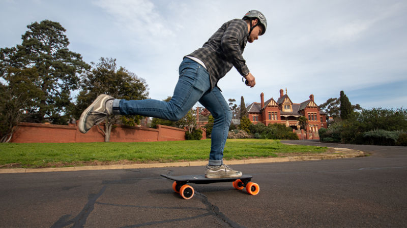 electric skateboard kick