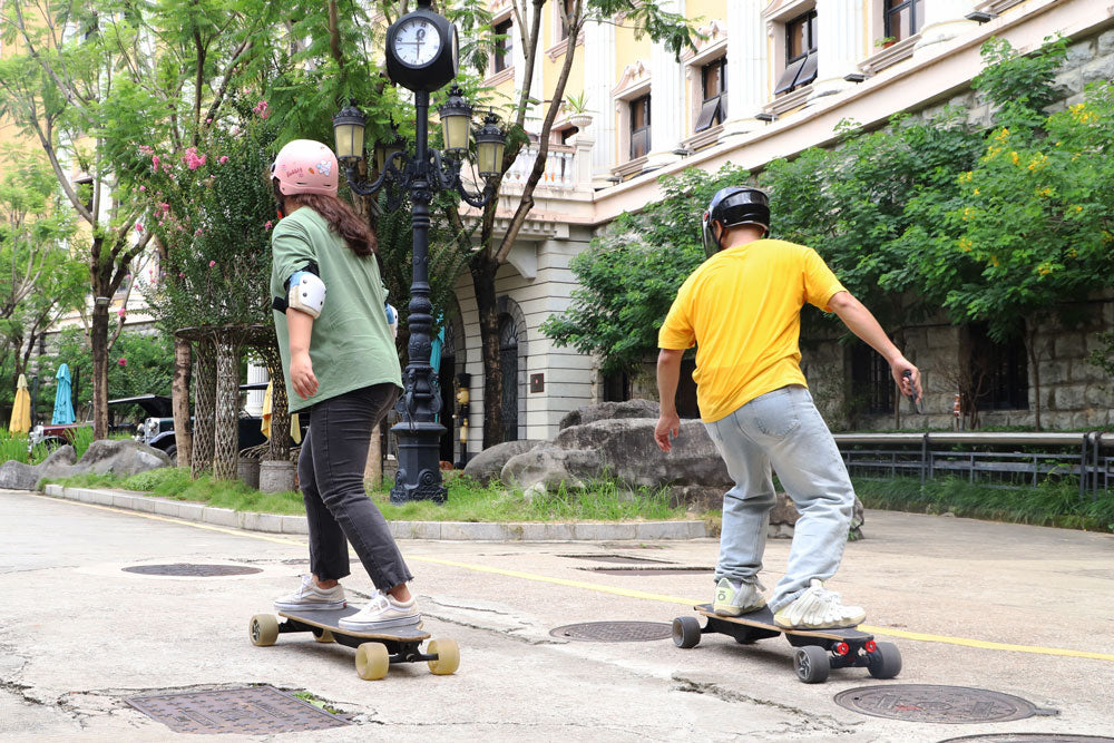 riding campus electric skateboards